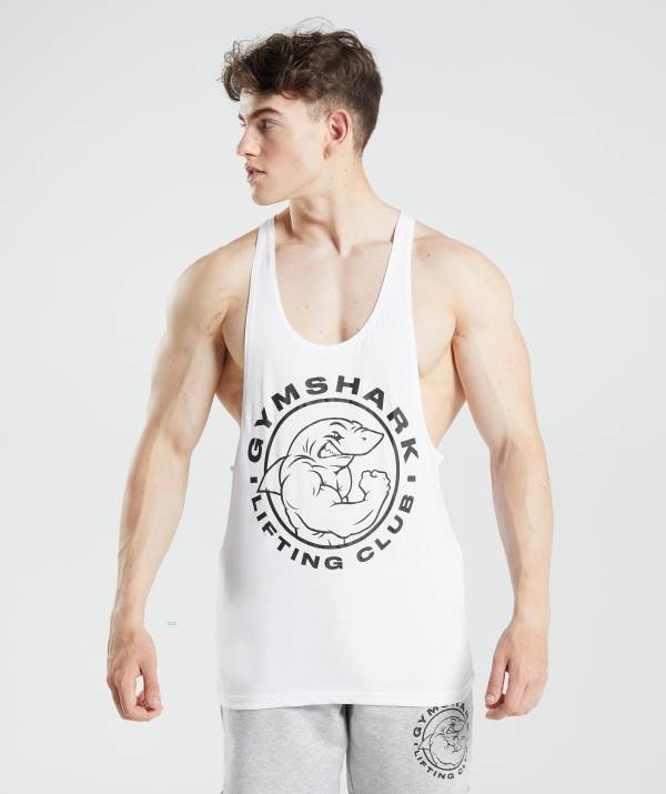 Gymshark Legacy Stringer Muskelshirt Herren Weiß | 5164FISEW