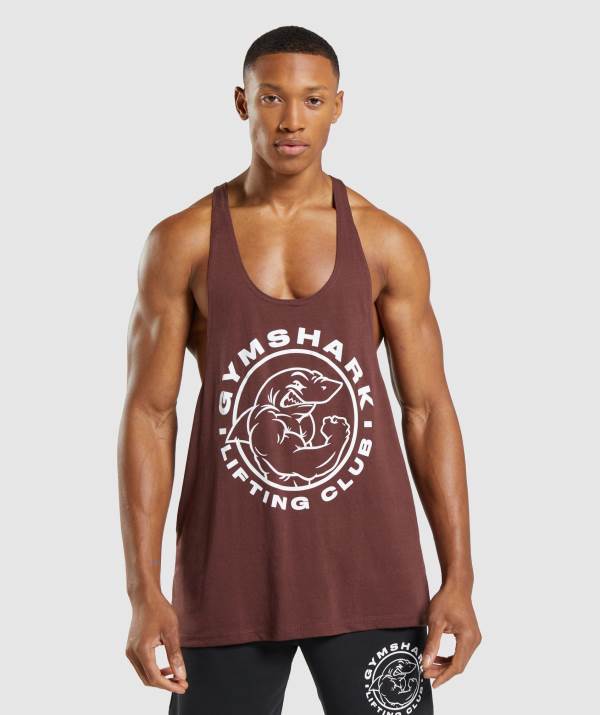 Gymshark Legacy Stringer Muskelshirt Herren Rosa Braun | 6275PJSMN