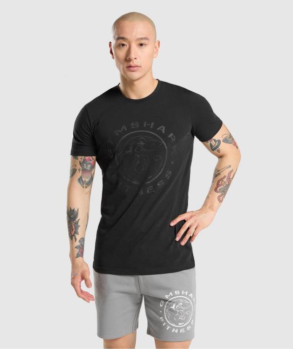 Gymshark Legacy T-Shirt Herren Schwarz | 5974KTRVH