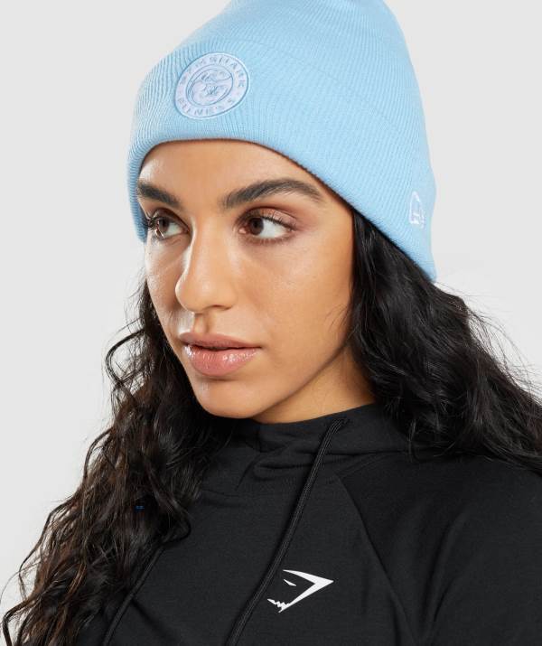 Gymshark New Era Legacy Cuff Knit Mützen Herren Blau | 4263EBLHN