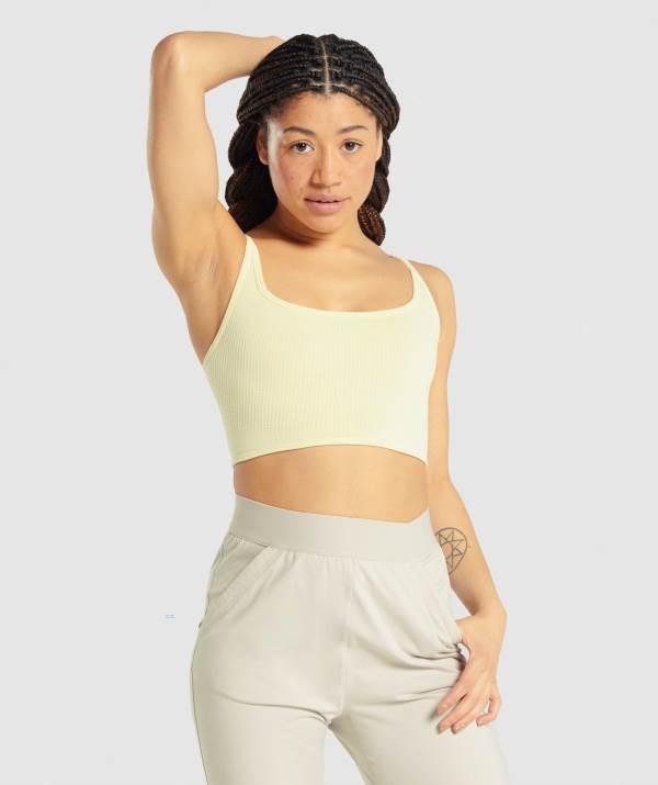 Gymshark Pause Bralette Unterwäsche Damen Gelb | 3549DAWNZ