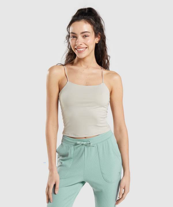 Gymshark Pause Cami Muskelshirt Damen Grau | 0754DXMIN