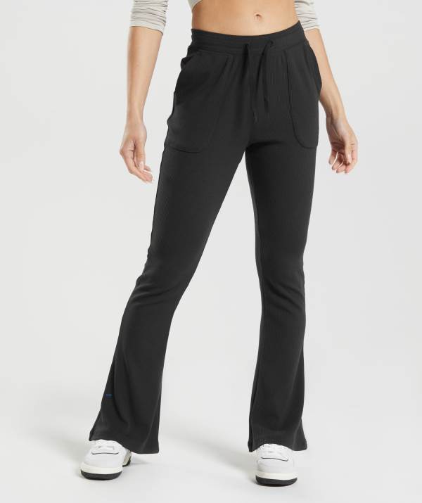 Gymshark Pause Flared Pants Hosen Damen Schwarz | 2890PIGTZ