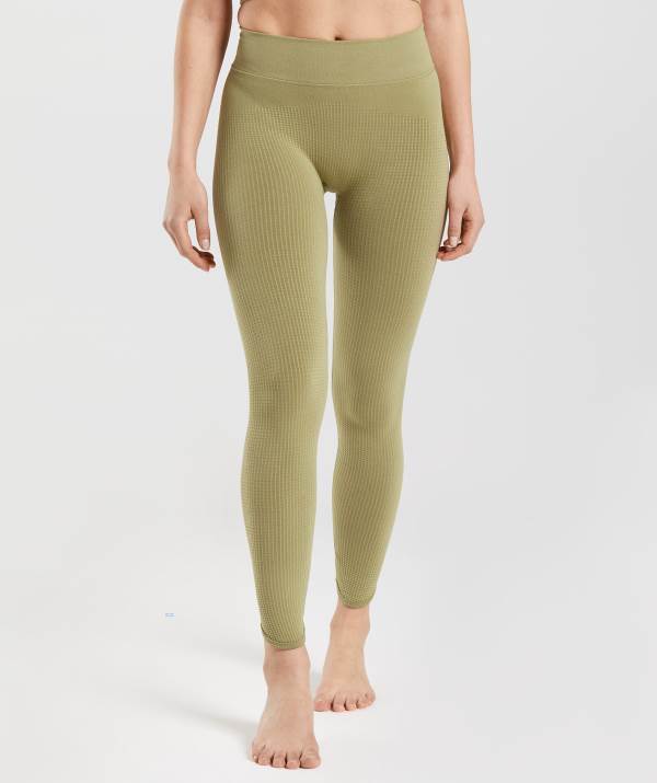 Gymshark Pause Seamless Leggings Damen Grün | 4083UCJYI