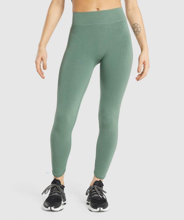 Gymshark Pause Seamless Leggings Damen Grün | 5834IVNOX