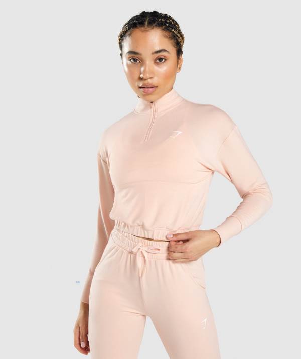 Gymshark Pippa Sport Pullover Damen Hellrosa | 6189NLXDF