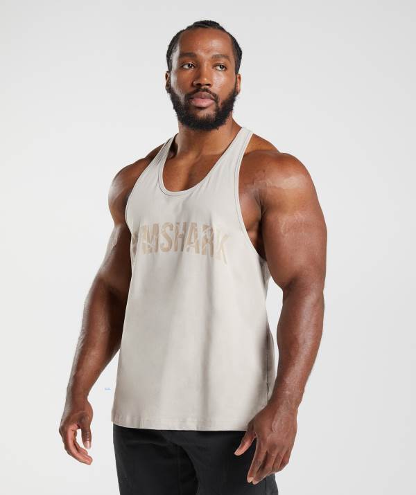 Gymshark Power Stringer Muskelshirt Herren Grau | 6035FKWVA
