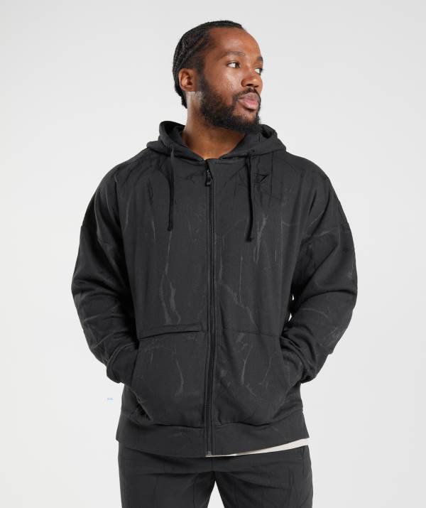 Gymshark Power Zip Hoodie Herren Schwarz | 7539PVDUX