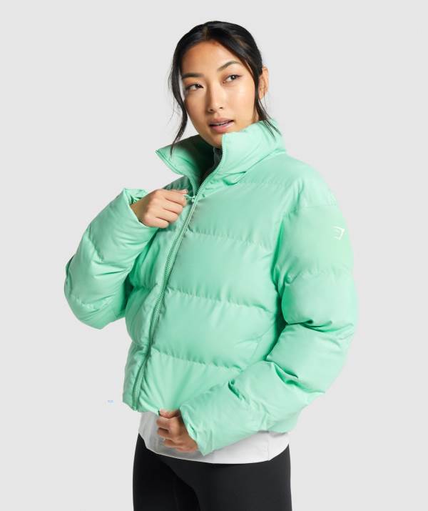 Gymshark Puffer Jacke Damen Grün | 2680VMZNX