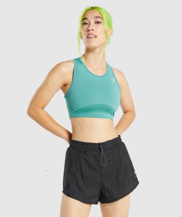 Gymshark Pulse Crop Muskelshirt Damen Türkis | 3210DSARJ