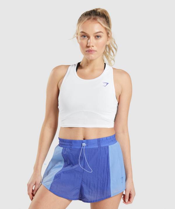 Gymshark Pulse Crop Muskelshirt Damen Weiß | 5431CJTEP