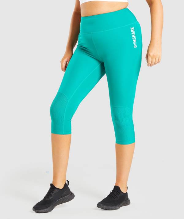 Gymshark Pulse Cropped Leggings Damen Grün | 8104VIBME