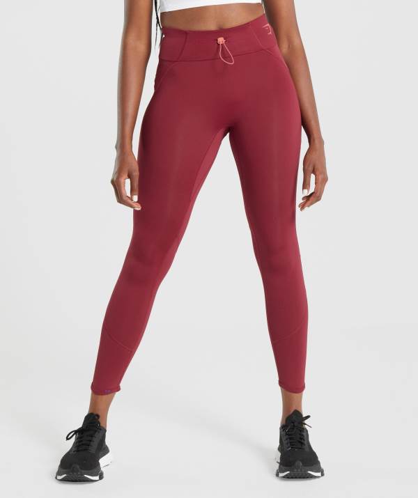 Gymshark Pulse Leggings Damen Bordeaux | 8207RPDLU