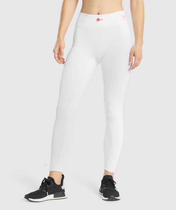 Gymshark Pulse Leggings Damen Weiß | 7951SPFOE
