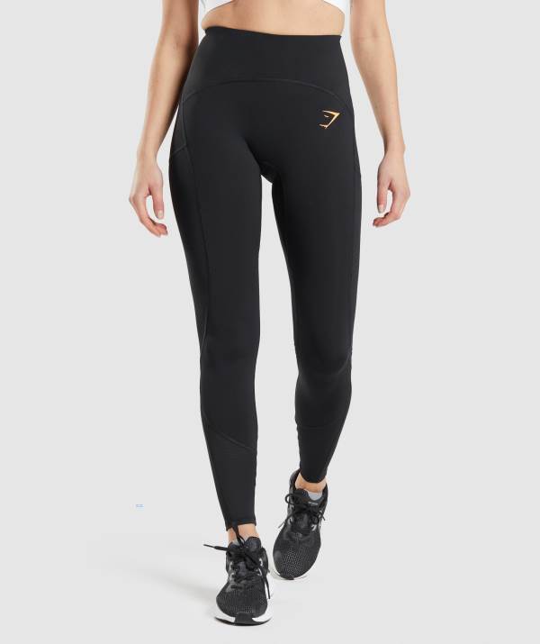 Gymshark Pulse Mesh Leggings Damen Schwarz | 5432GCZKN