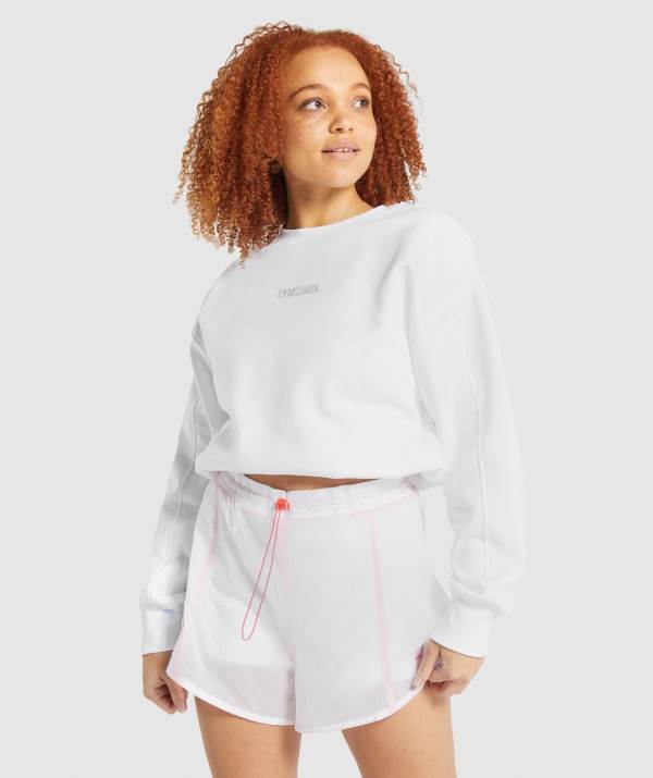 Gymshark Pulse Pullover Damen Weiß | 1209MZEDW