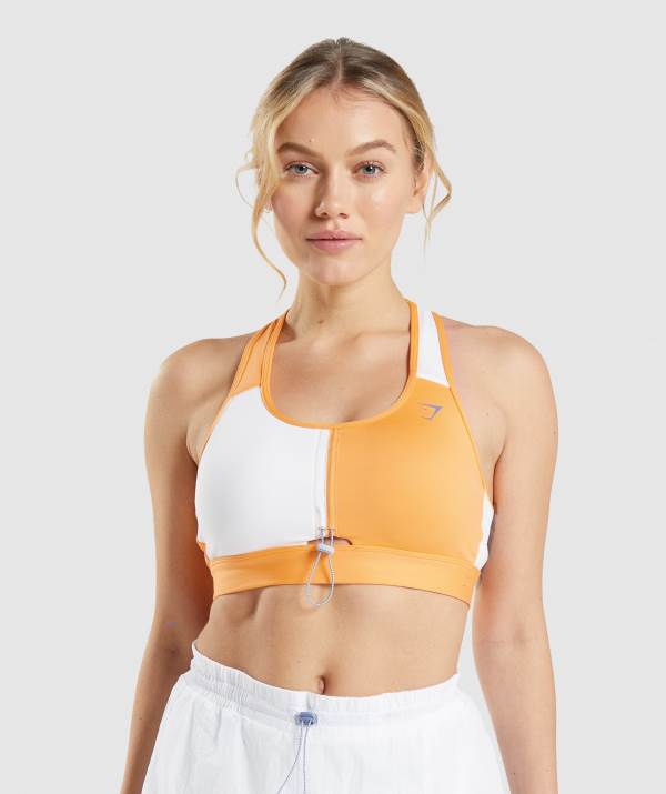 Gymshark Pulse Sport BH Damen Aprikose Weiß Orange | 6091RAGHI