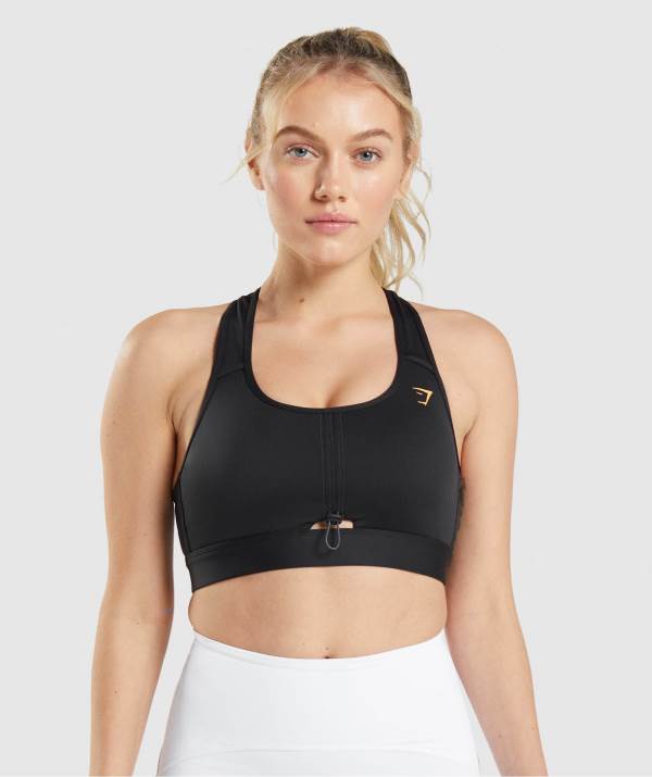 Gymshark Pulse Sport BH Damen Schwarz Aprikose Orange | 2408ZECYN