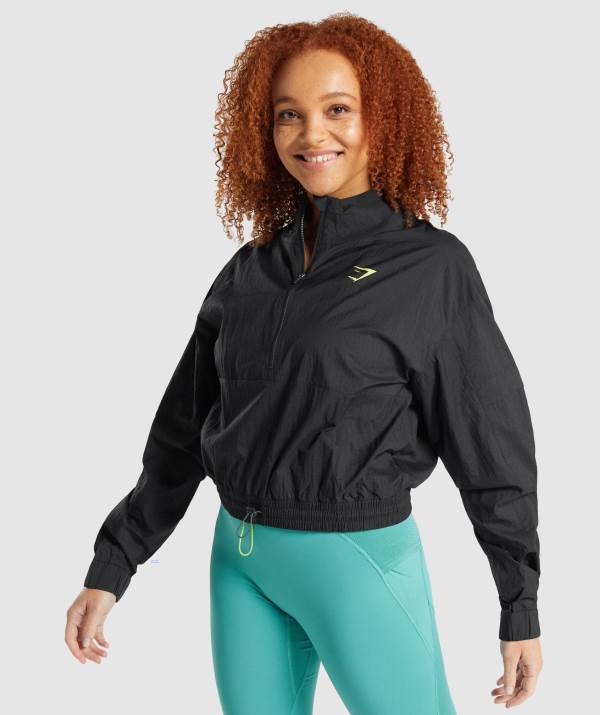 Gymshark Pulse Woven Jacke Damen Schwarz | 0174HLQPS