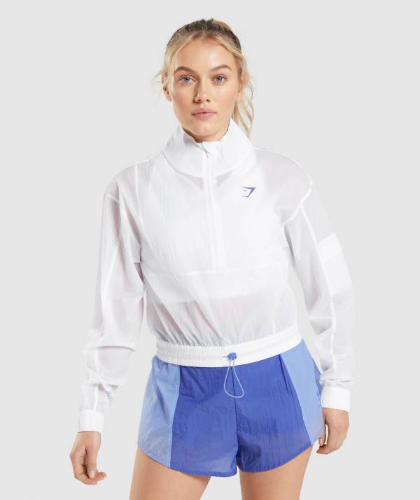Gymshark Pulse Woven Jacke Damen Weiß | 1673MNTIQ