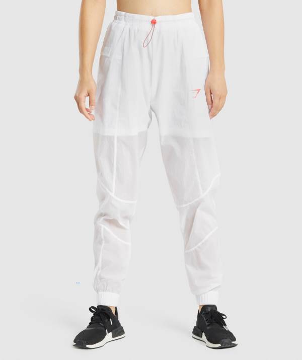 Gymshark Pulse Woven Jogginghose Damen Weiß | 5169LXPMZ