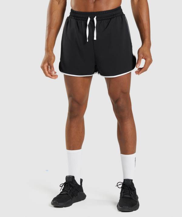 Gymshark Recess 3" Kurze Hose Herren Schwarz Weiß | 8509XSOEP