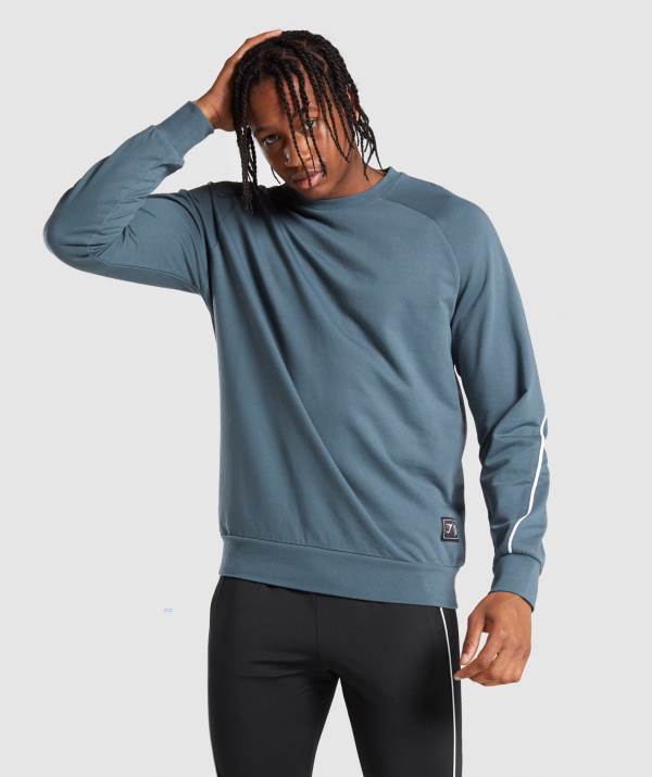 Gymshark Recess Crew Sweatshirt Herren Türkis | 7519QXWCH