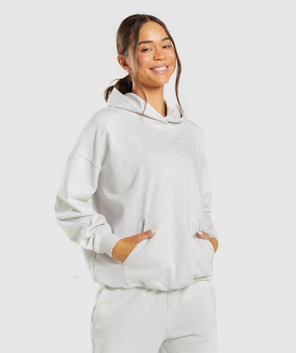 Gymshark Rest Day Sweats Hoodie Damen Weiß | 6531WURTH