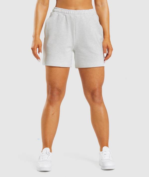 Gymshark Rest Day Sweats Kurze Hose Damen Grau Weiß | 2857HXVME