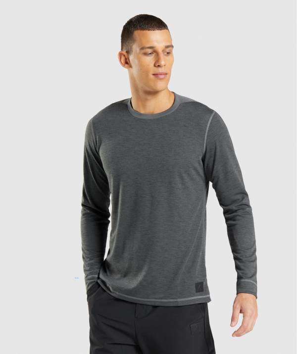 Gymshark Retake Long Sleeve Sweatshirt Herren Grau | 1435TKAQE