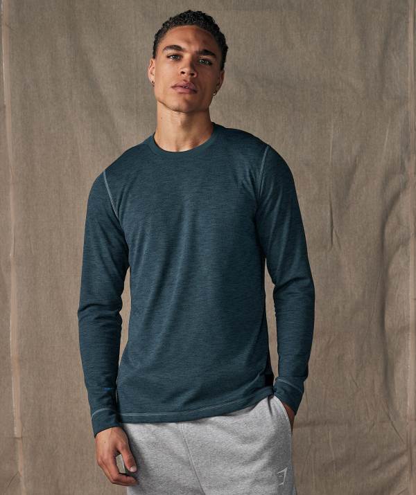 Gymshark Retake Long Sleeve Sweatshirt Herren Türkis Schwarz Grau | 4792RDVAK