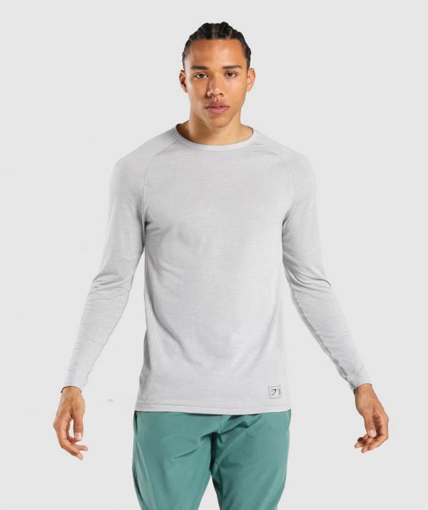 Gymshark Retake Seamless Long Sleeve Sweatshirt Herren Hellgrau Grau | 5719VCXTP