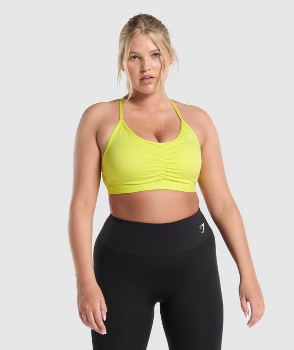 Gymshark Ruched Sport BH Damen Gelb | 7180GOHCY