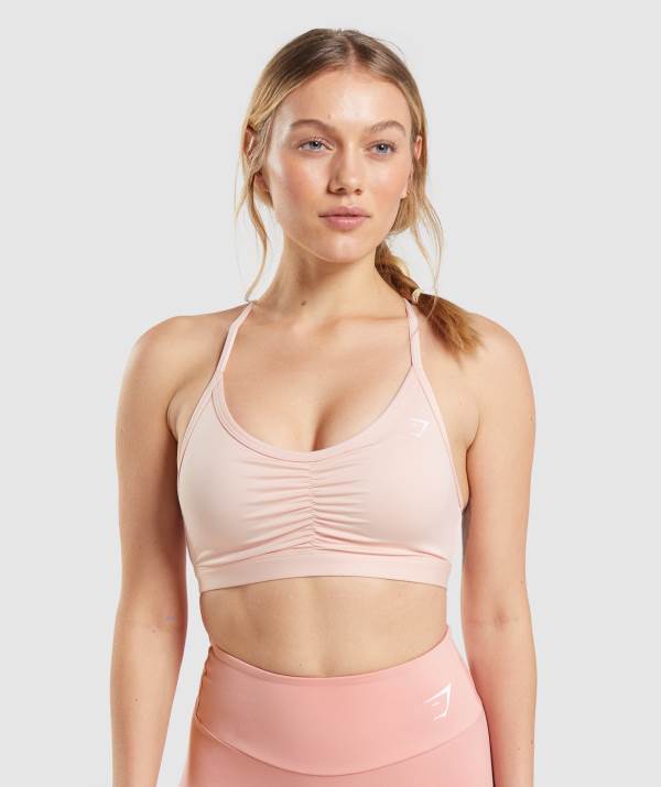 Gymshark Ruched Sport BH Damen Hellrosa | 5923RKFQL