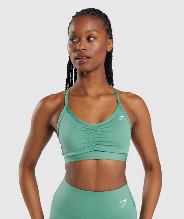 Gymshark Ruched Sport BH Damen Tiefesgrün Grün | 4916QJNYU