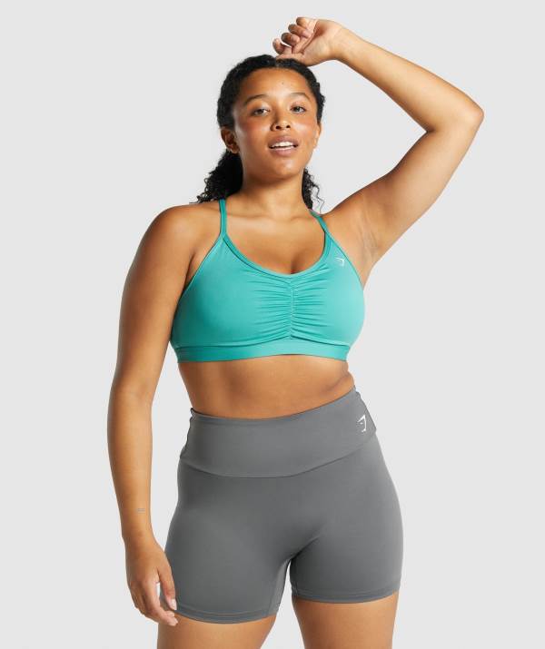 Gymshark Ruched Sport BH Damen Türkis | 3279BJZVY