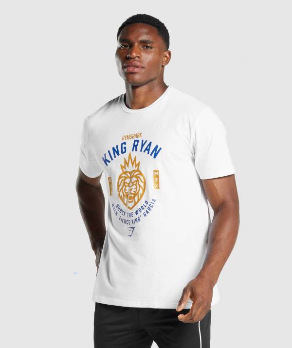 Gymshark Ryan Garcia T-Shirt Herren Weiß | 1502RPEFQ