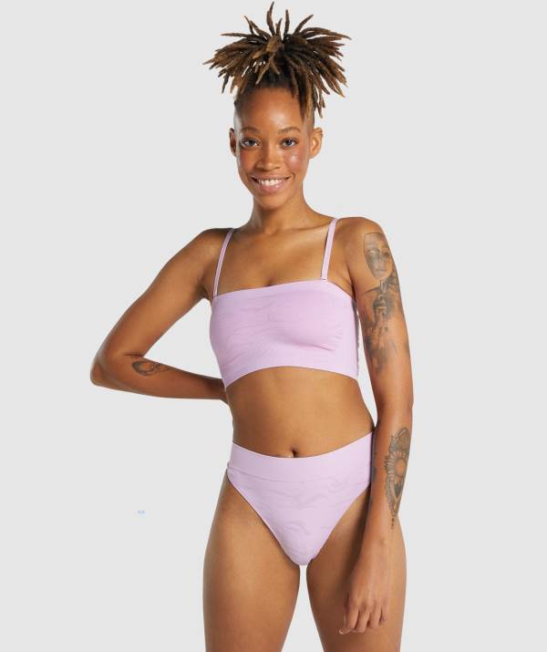 Gymshark Seamless Bandeau Unterwäsche Damen Hellrosa | 6730EAJTR