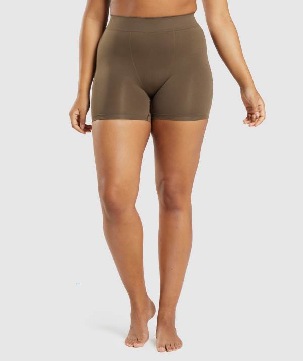 Gymshark Seamless Boxers Unterwäsche Damen Braun | 1985SGEOZ