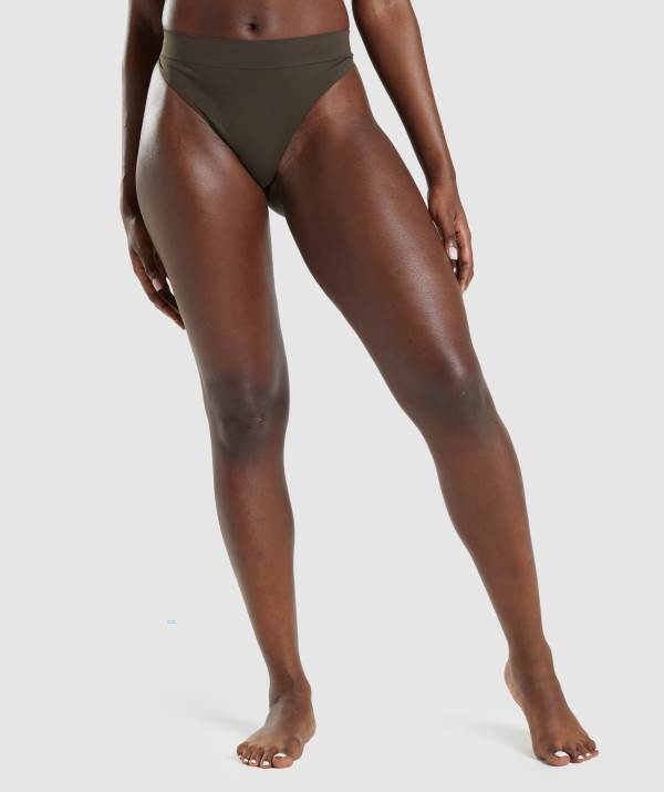 Gymshark Seamless High Rise Tanga Unterwäsche Damen Braun | 5478MNYIG