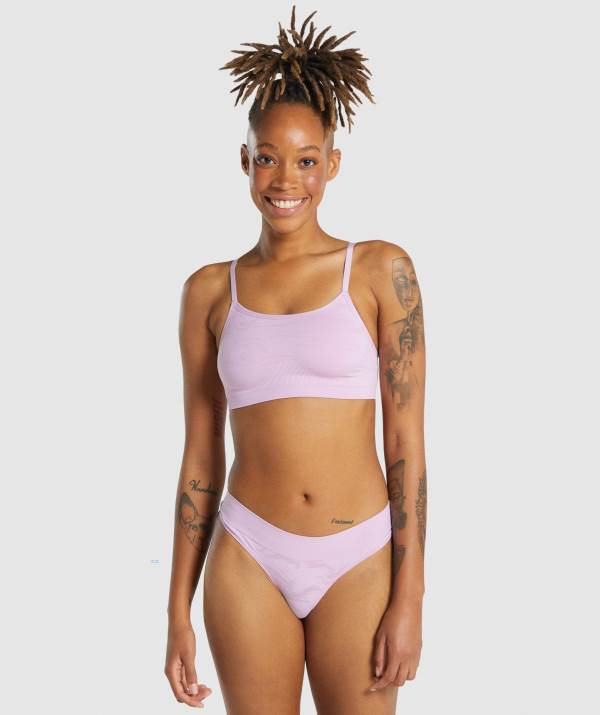Gymshark Seamless Scoop Neck Bralette Unterwäsche Damen Hellrosa | 4853EIABW