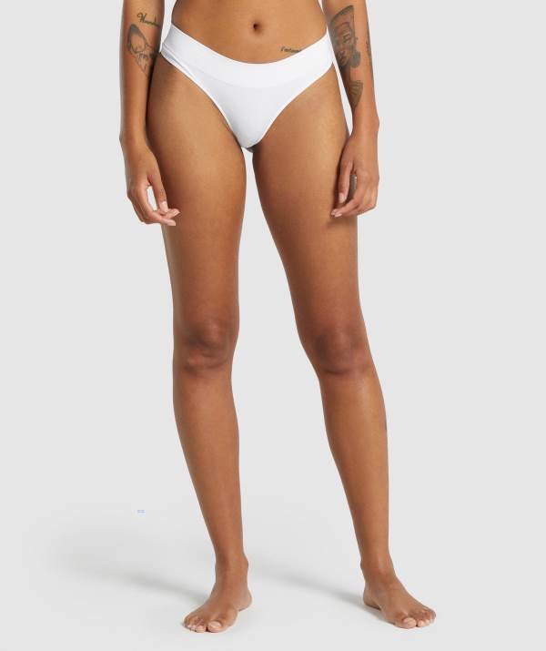 Gymshark Seamless Tanga Unterwäsche Damen Weiß | 6327XCPLF
