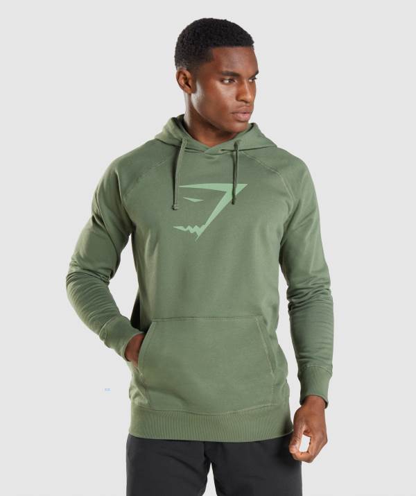 Gymshark Sharkhead Infill Hoodie Herren Grün | 0165VLKNO