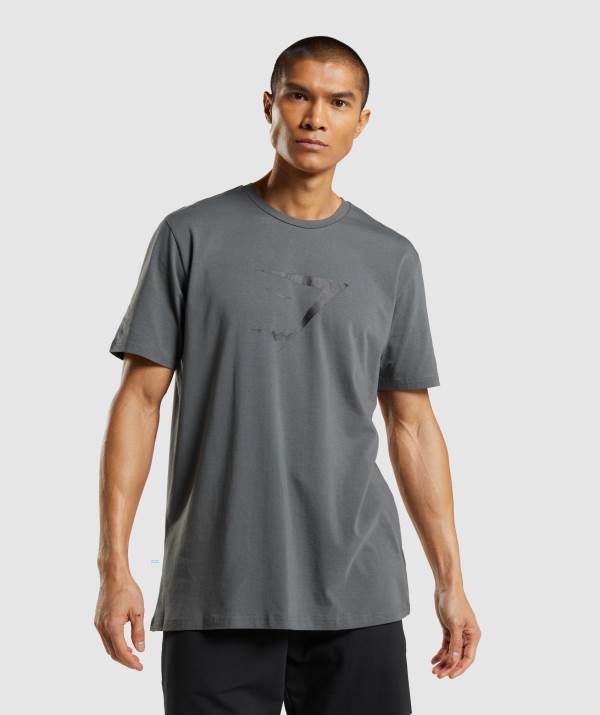 Gymshark Sharkhead Infill T-Shirt Herren Tiefesgrau | 0496XKFCY