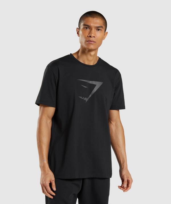 Gymshark Sharkhead Infill T-Shirt Herren Schwarz | 8027PIMZE