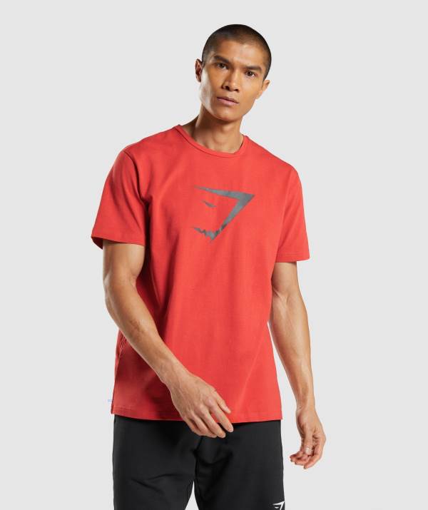 Gymshark Sharkhead Infill T-Shirt Herren Rot | 8245YITQJ
