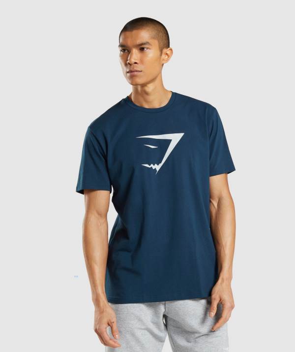 Gymshark Sharkhead Infill T-Shirt Herren Navy | 8475HTSUL