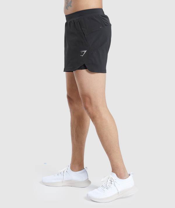 Gymshark Speed Evolve 3" 2 In 1 Kurze Hose Herren Schwarz | 1247EYZAO