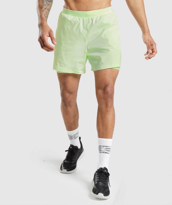 Gymshark Speed Evolve 5" 2 In 1 Kurze Hose Herren Braun Grün | 1924GMFDH