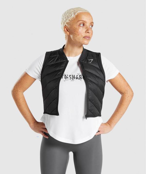 Gymshark Speed Gilet Weste Damen Schwarz | 1472JTYFZ
